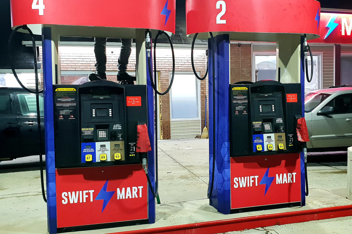 Swift Mart Gas Pump Decal